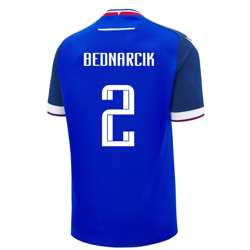 DanxenキッズスロバキアFedor Bednarcik#2青ホームシャツ24-26ジャージーユニフォーム