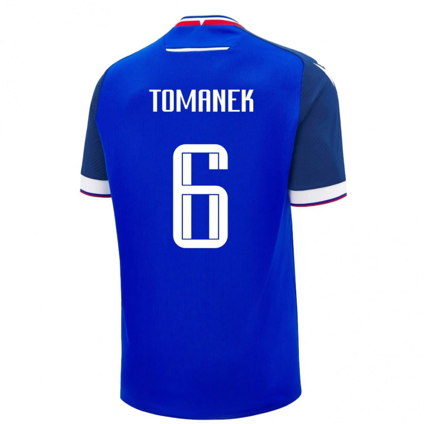 DanxenキッズスロバキアRobert Tomanek#6青ホームシャツ24-26ジャージーユニフォーム