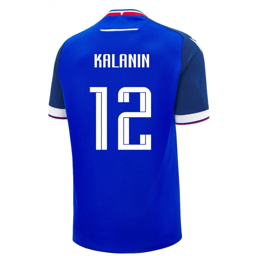 DanxenキッズスロバキアFilip Kalanin#12青ホームシャツ24-26ジャージーユニフォーム