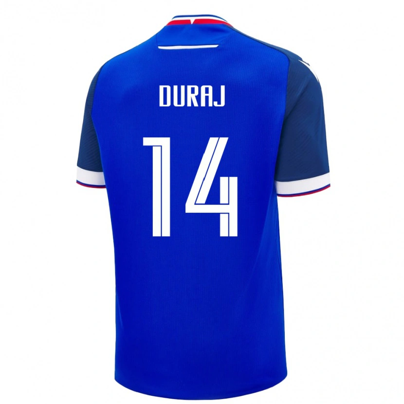 DanxenキッズスロバキアMichal Duraj#14青ホームシャツ24-26ジャージーユニフォーム