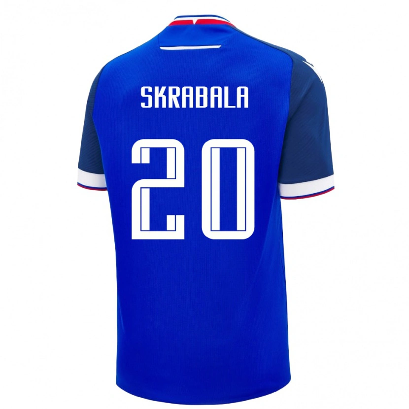 DanxenキッズスロバキアMarko Skrabala#20青ホームシャツ24-26ジャージーユニフォーム