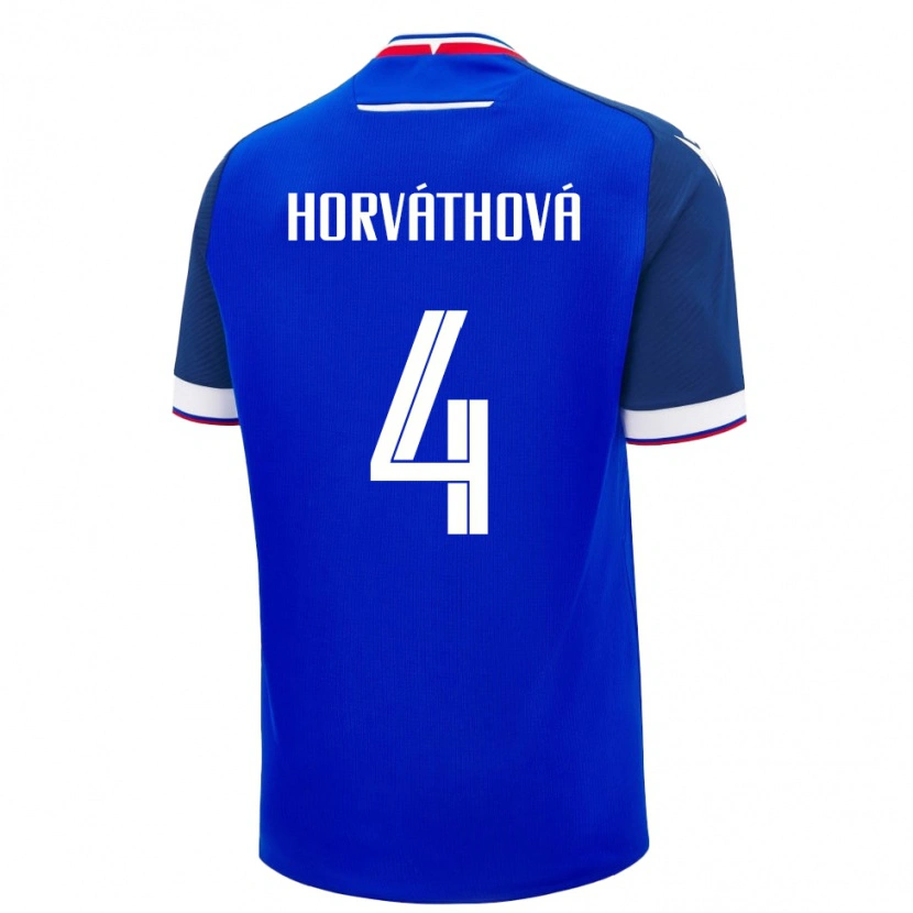 DanxenキッズスロバキアAndrea Horváthová#4青ホームシャツ24-26ジャージーユニフォーム