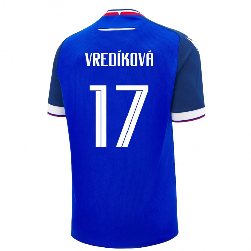 DanxenキッズスロバキアKatarína Vredíková#17青ホームシャツ24-26ジャージーユニフォーム