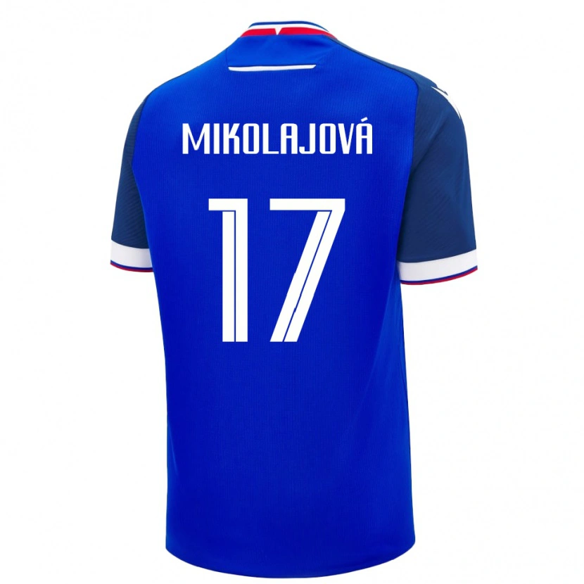 DanxenキッズスロバキアMária Mikolajová#17青ホームシャツ24-26ジャージーユニフォーム