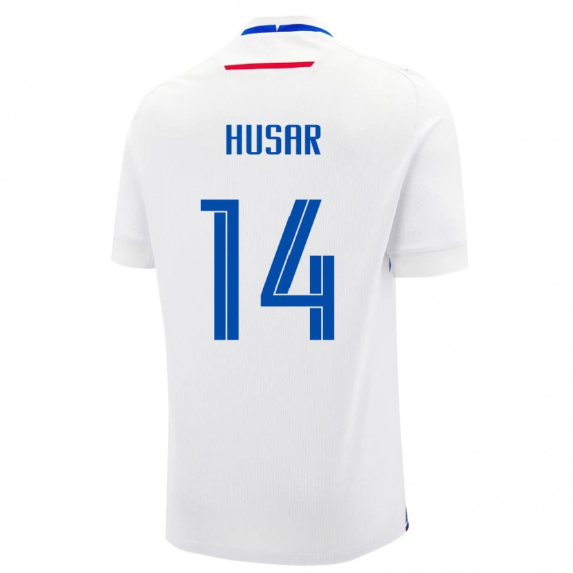 DanxenキッズスロバキアTadeas Husar#14ホワイトアウェイシャツ24-26ジャージーユニフォーム