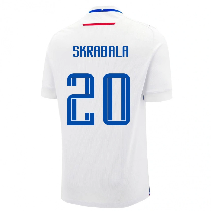 DanxenキッズスロバキアMarko Skrabala#20ホワイトアウェイシャツ24-26ジャージーユニフォーム