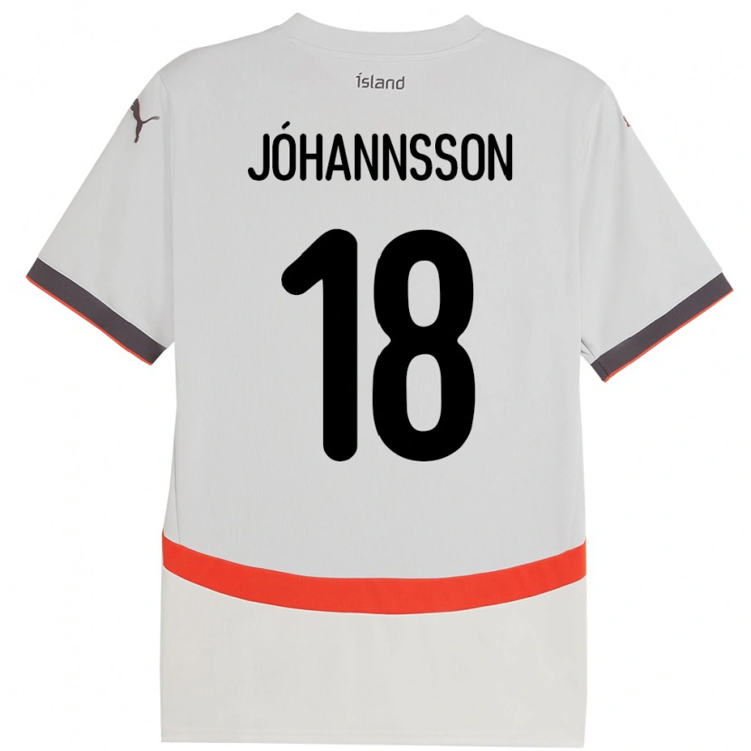 DanxenキッズアイスランドHelgi Jóhannsson#18ホワイトアウェイシャツ24-26ジャージーユニフォーム