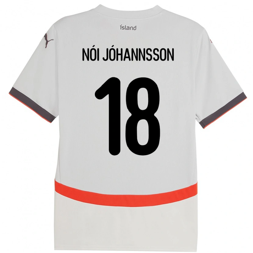 DanxenキッズアイスランドSigurdur Nói Jóhannsson#18ホワイトアウェイシャツ24-26ジャージーユニフォーム