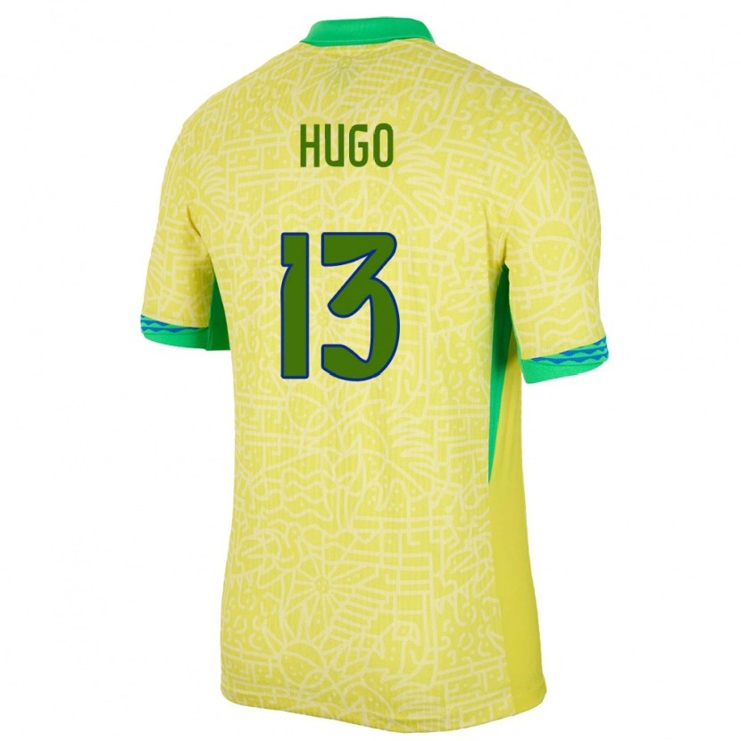 DanxenメンズブラジルVitor Hugo#13黄ホームシャツ24-26ジャージーユニフォーム