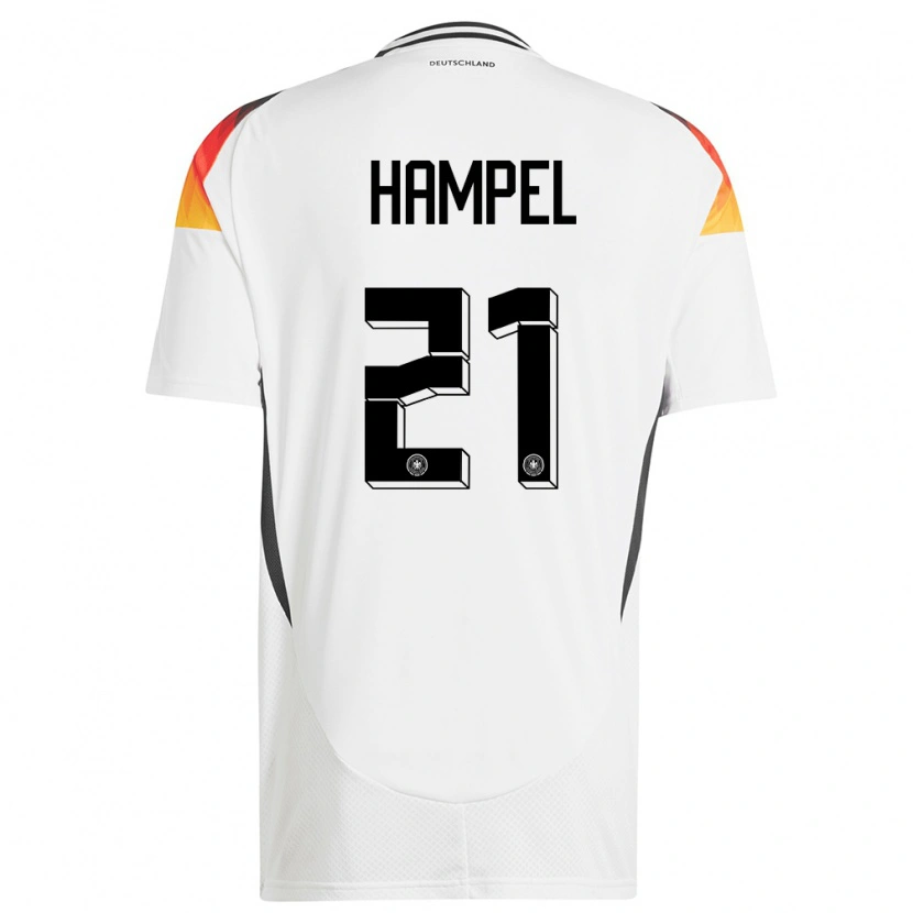 DanxenメンズドイツLuca Hampel#21白ホームシャツ24-26ジャージーユニフォーム