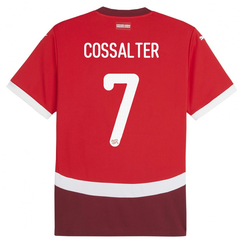 DanxenメンズスイスIvan Cossalter#7赤ホームシャツ24-26ジャージーユニフォーム