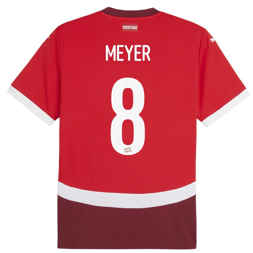 DanxenメンズスイスTim Meyer#8赤ホームシャツ24-26ジャージーユニフォーム