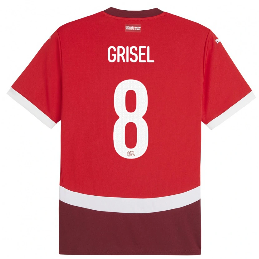 DanxenメンズスイスArno Grisel#8赤ホームシャツ24-26ジャージーユニフォーム