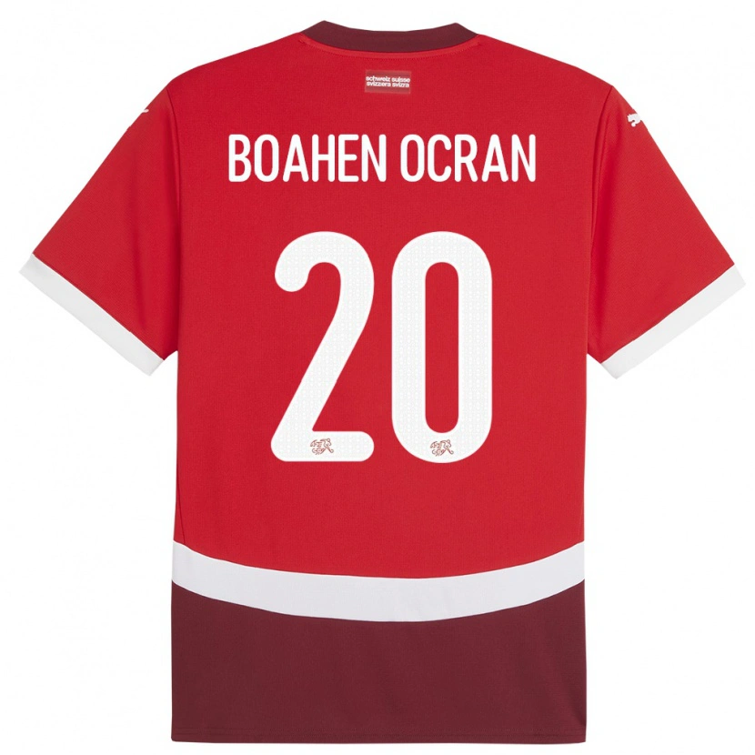 DanxenメンズスイスBright Boahen Ocran#20赤ホームシャツ24-26ジャージーユニフォーム