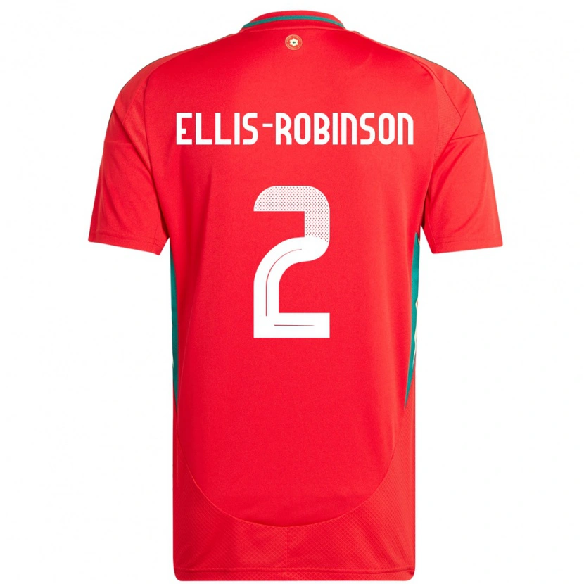 DanxenメンズウェールズEddie Ellis-Robinson#2赤ホームシャツ24-26ジャージーユニフォーム