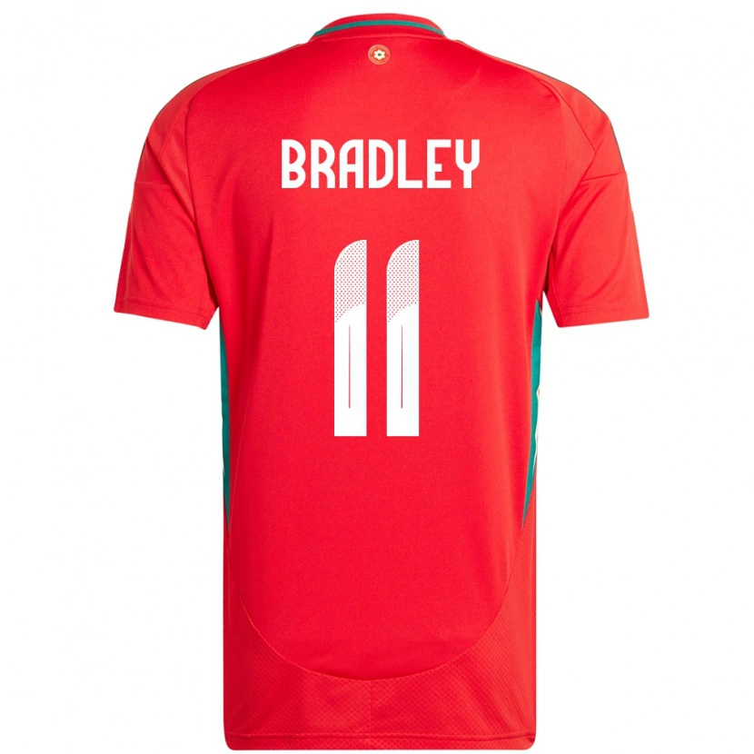 DanxenメンズウェールズSion Bradley#11赤ホームシャツ24-26ジャージーユニフォーム