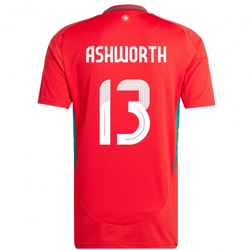 DanxenメンズウェールズFin Ashworth#13赤ホームシャツ24-26ジャージーユニフォーム