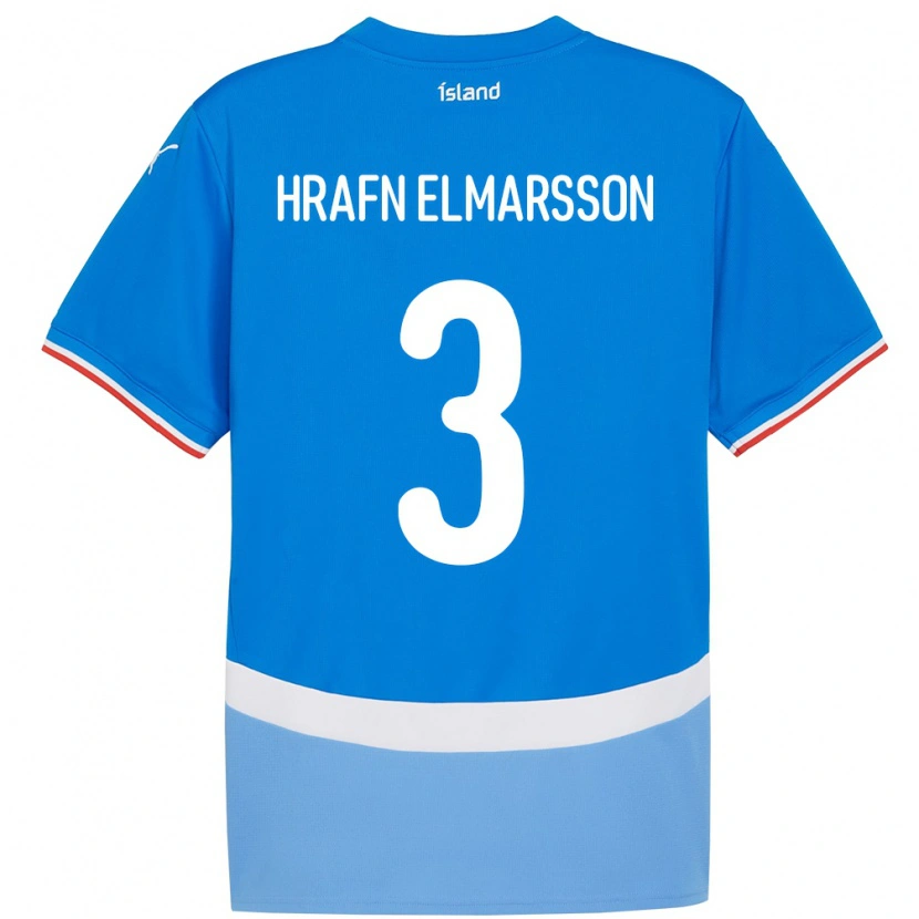 DanxenメンズアイスランドLeó Hrafn Elmarsson#3青ホームシャツ24-26ジャージーユニフォーム