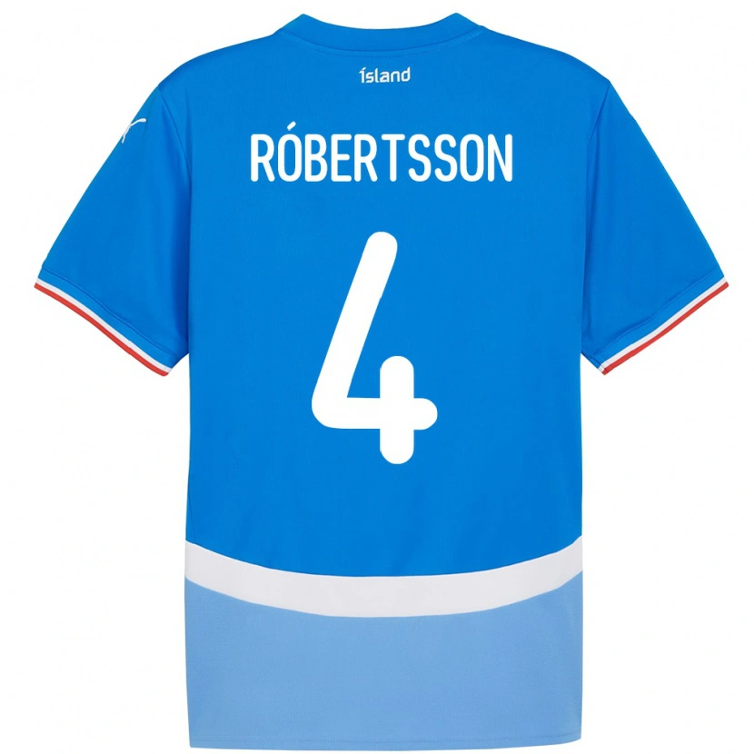 DanxenメンズアイスランドLogi Hrafn Róbertsson#4青ホームシャツ24-26ジャージーユニフォーム