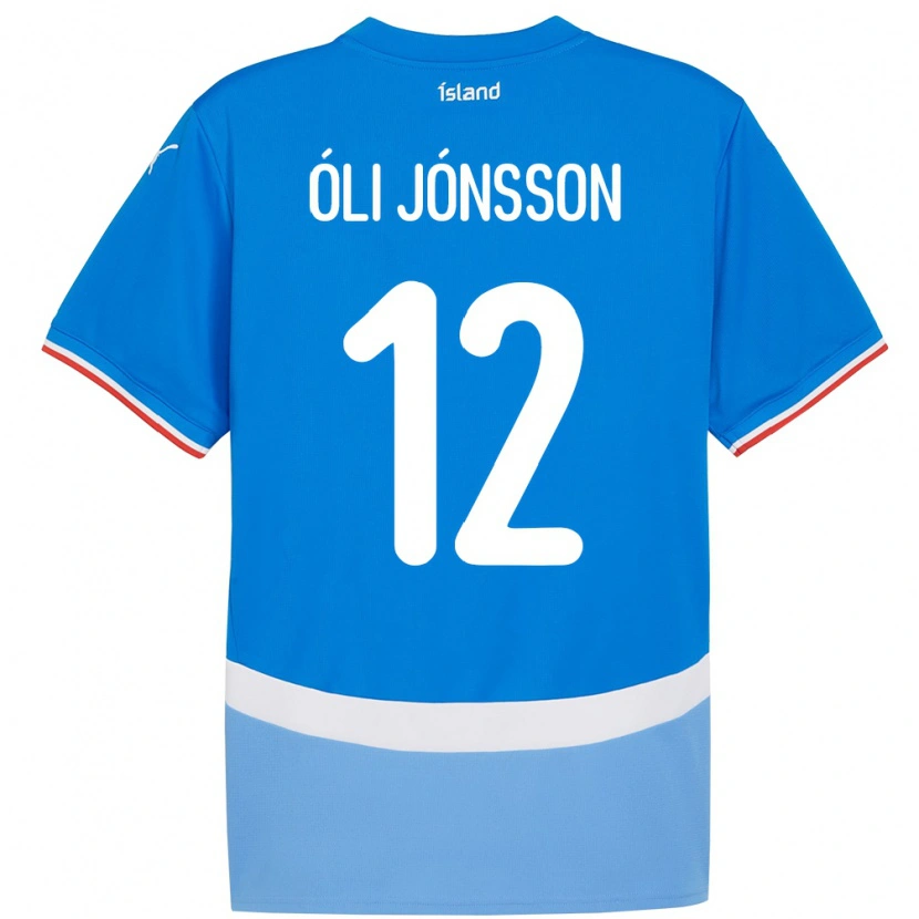 DanxenメンズアイスランドHaukur Óli Jónsson#12青ホームシャツ24-26ジャージーユニフォーム