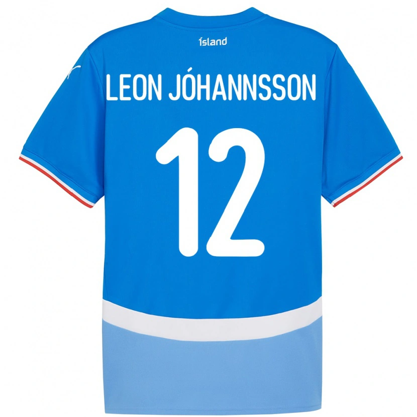 DanxenメンズアイスランドMarten Leon Jóhannsson#12青ホームシャツ24-26ジャージーユニフォーム