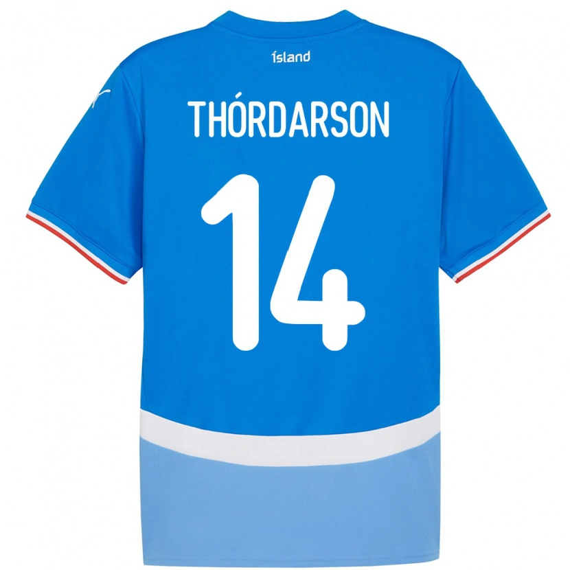 DanxenメンズアイスランドÓdinn Sturla Thórdarson#14青ホームシャツ24-26ジャージーユニフォーム