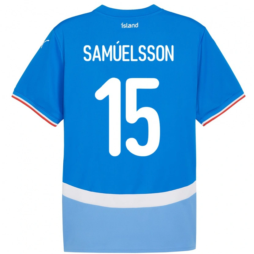 DanxenメンズアイスランドBirkir Hrafn Samúelsson#15青ホームシャツ24-26ジャージーユニフォーム