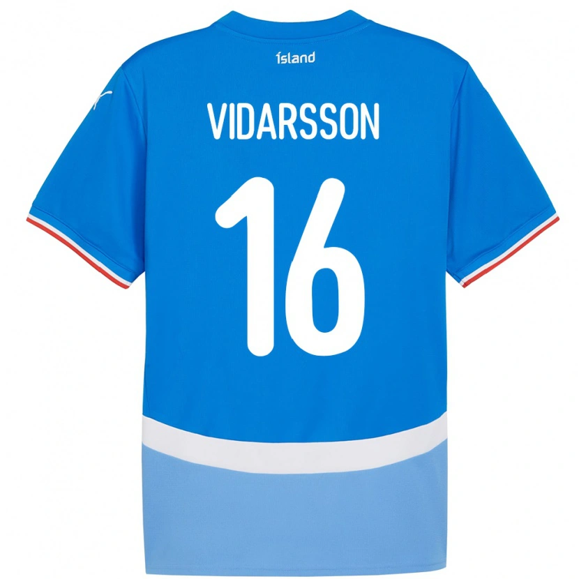 DanxenメンズアイスランドViktor Vidarsson#16青ホームシャツ24-26ジャージーユニフォーム