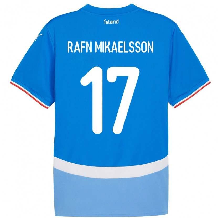 DanxenメンズアイスランドHilmir Rafn Mikaelsson#17青ホームシャツ24-26ジャージーユニフォーム