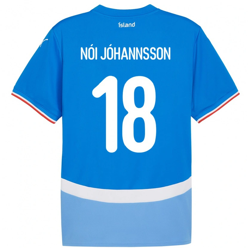 DanxenメンズアイスランドSigurdur Nói Jóhannsson#18青ホームシャツ24-26ジャージーユニフォーム