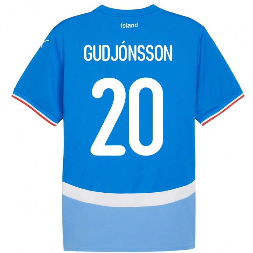 DanxenメンズアイスランドAlexander Máni Gudjónsson#20青ホームシャツ24-26ジャージーユニフォーム