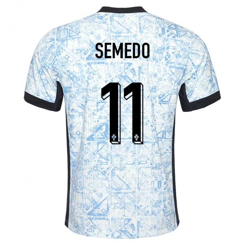 DanxenメンズポルトガルVivaldo Semedo#11クリームブルーアウェイシャツ24-26ジャージーユニフォーム