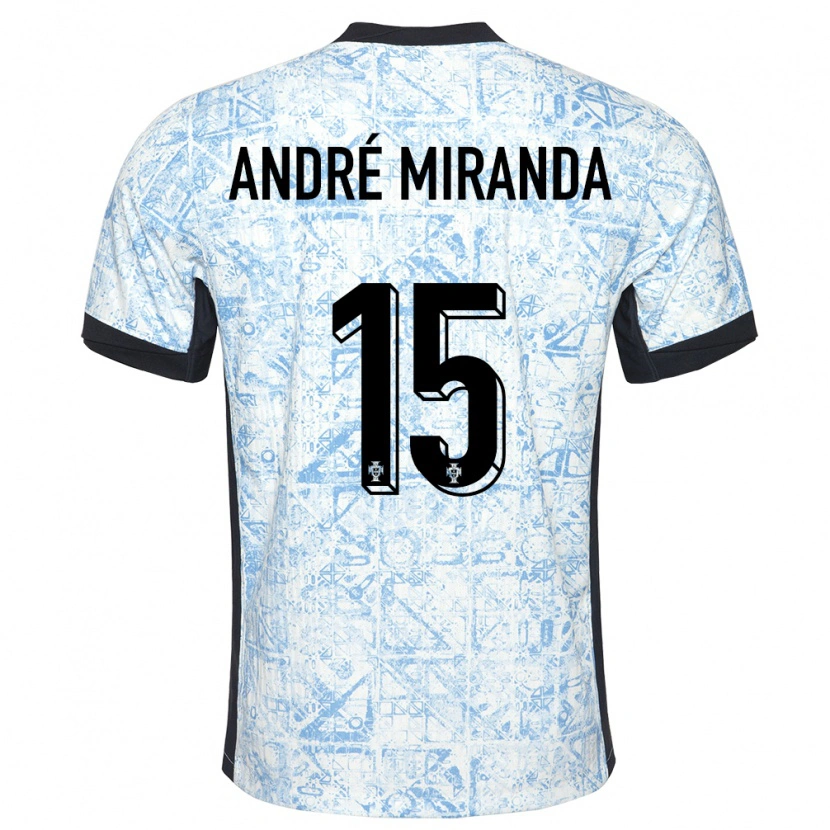 DanxenメンズポルトガルAndré Miranda#15クリームブルーアウェイシャツ24-26ジャージーユニフォーム