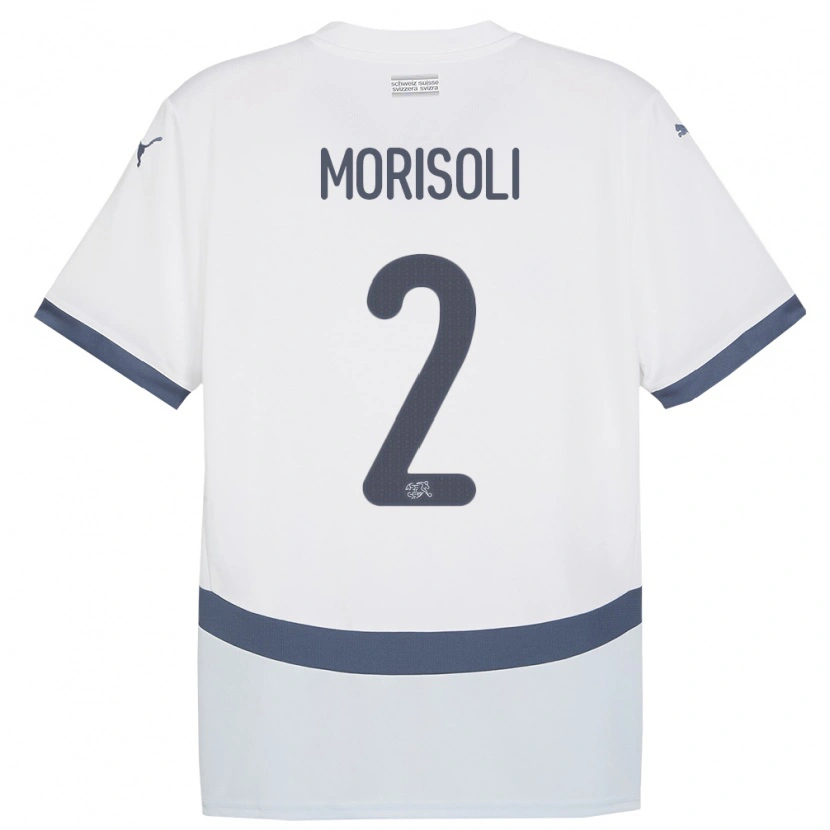 DanxenメンズスイスGabriel Morisoli#2白アウェイシャツ24-26ジャージーユニフォーム