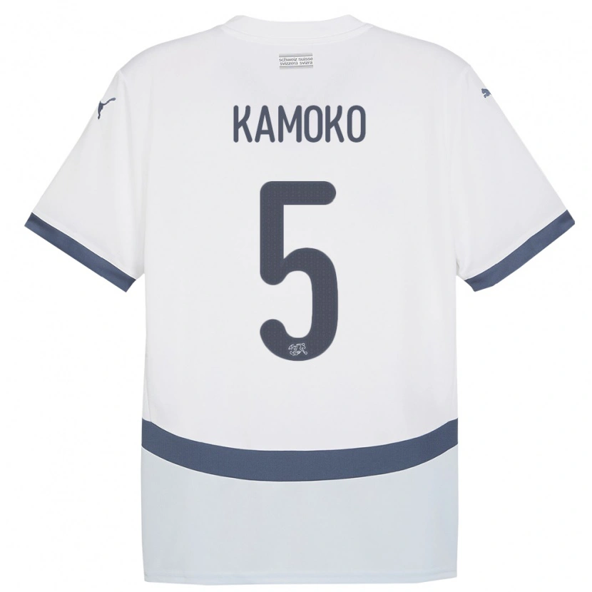 DanxenメンズスイスElohim Kamoko#5白アウェイシャツ24-26ジャージーユニフォーム