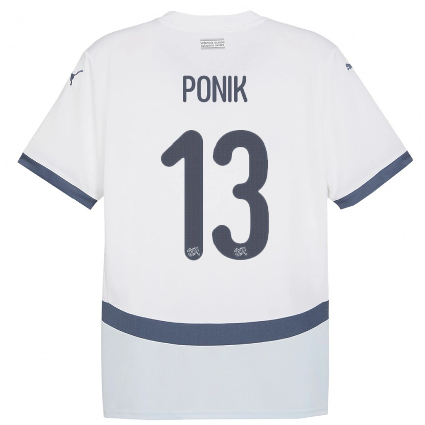 DanxenメンズスイスGentian Ponik#13白アウェイシャツ24-26ジャージーユニフォーム