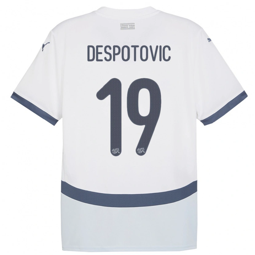 DanxenメンズスイスIlija Despotovic#19白アウェイシャツ24-26ジャージーユニフォーム