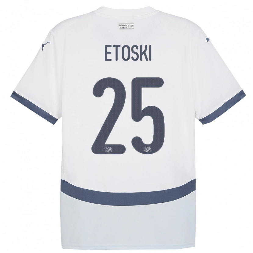 DanxenメンズスイスEdin Etoski#25白アウェイシャツ24-26ジャージーユニフォーム