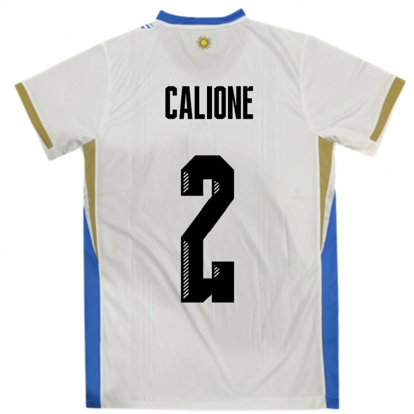 DanxenメンズウルグアイPaolo Calione#2ホワイトブルーアウェイシャツ24-26ジャージーユニフォーム