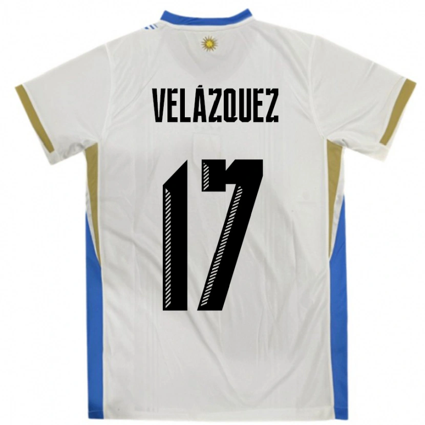 DanxenメンズウルグアイEzequiel Velázquez#17ホワイトブルーアウェイシャツ24-26ジャージーユニフォーム