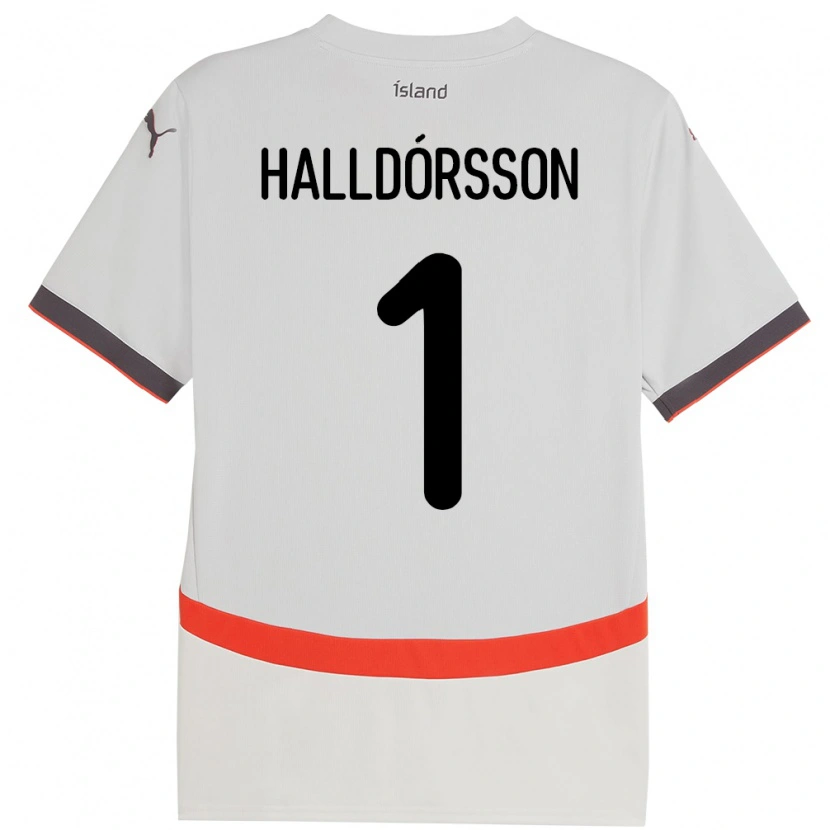 DanxenメンズアイスランドElmar Ágúst Halldórsson#1ホワイトアウェイシャツ24-26ジャージーユニフォーム