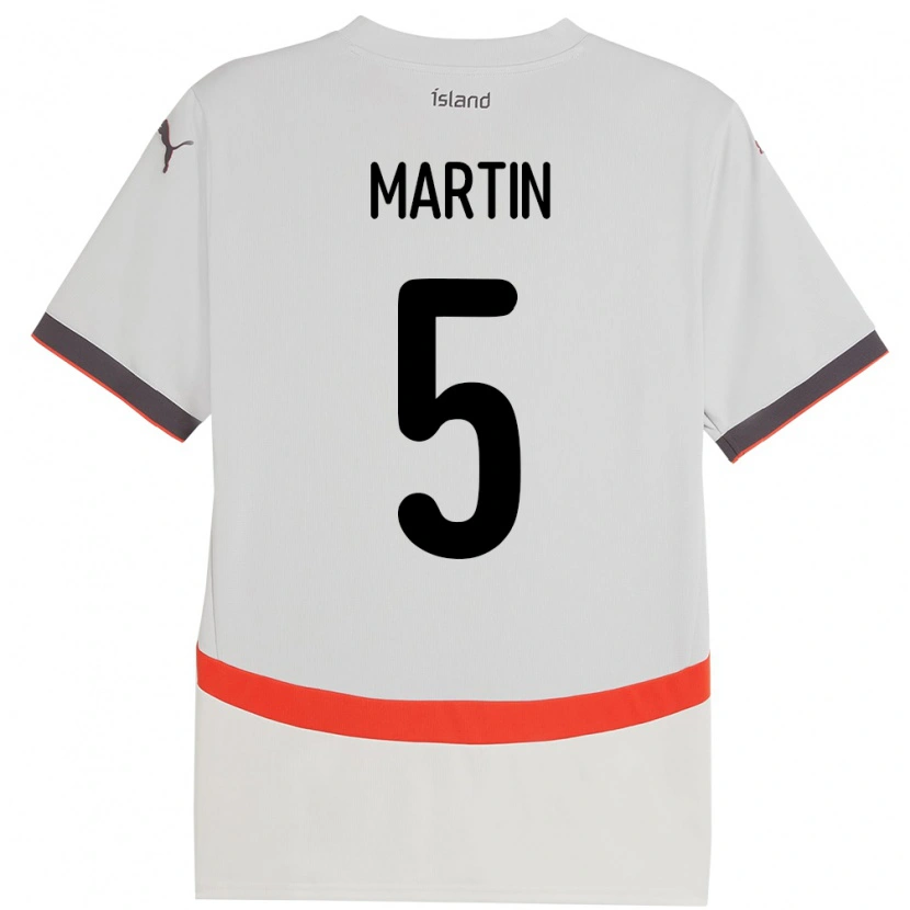 DanxenメンズアイスランドMarkús Andri Daníelsson Martin#5ホワイトアウェイシャツ24-26ジャージーユニフォーム