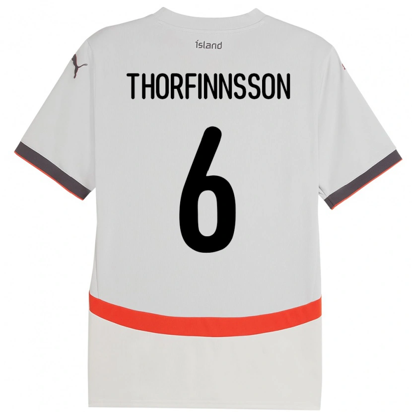 DanxenメンズアイスランドMikael Máni Thorfinnsson#6ホワイトアウェイシャツ24-26ジャージーユニフォーム