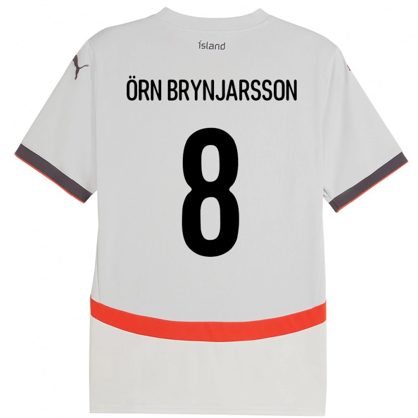 DanxenメンズアイスランドBjarki Örn Brynjarsson#8ホワイトアウェイシャツ24-26ジャージーユニフォーム