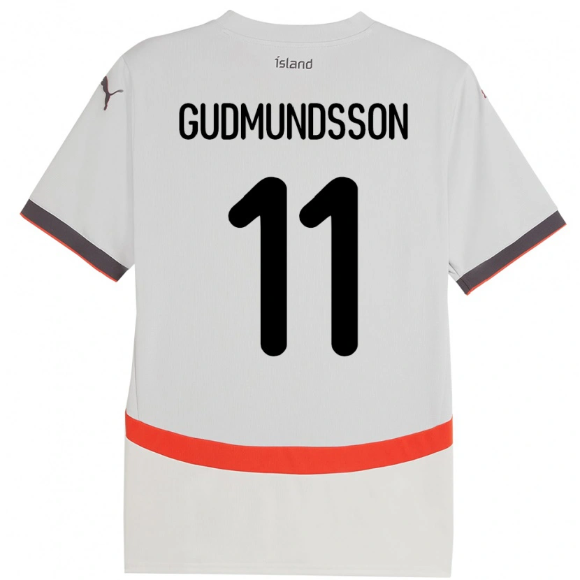 DanxenメンズアイスランドGaldur Gudmundsson#11ホワイトアウェイシャツ24-26ジャージーユニフォーム