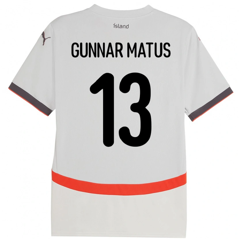 DanxenメンズアイスランドAron Gunnar Matus#13ホワイトアウェイシャツ24-26ジャージーユニフォーム