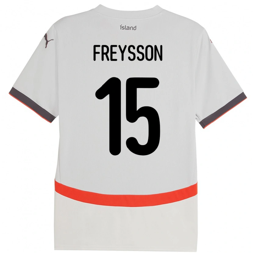 DanxenメンズアイスランドFjölnir Freysson#15ホワイトアウェイシャツ24-26ジャージーユニフォーム