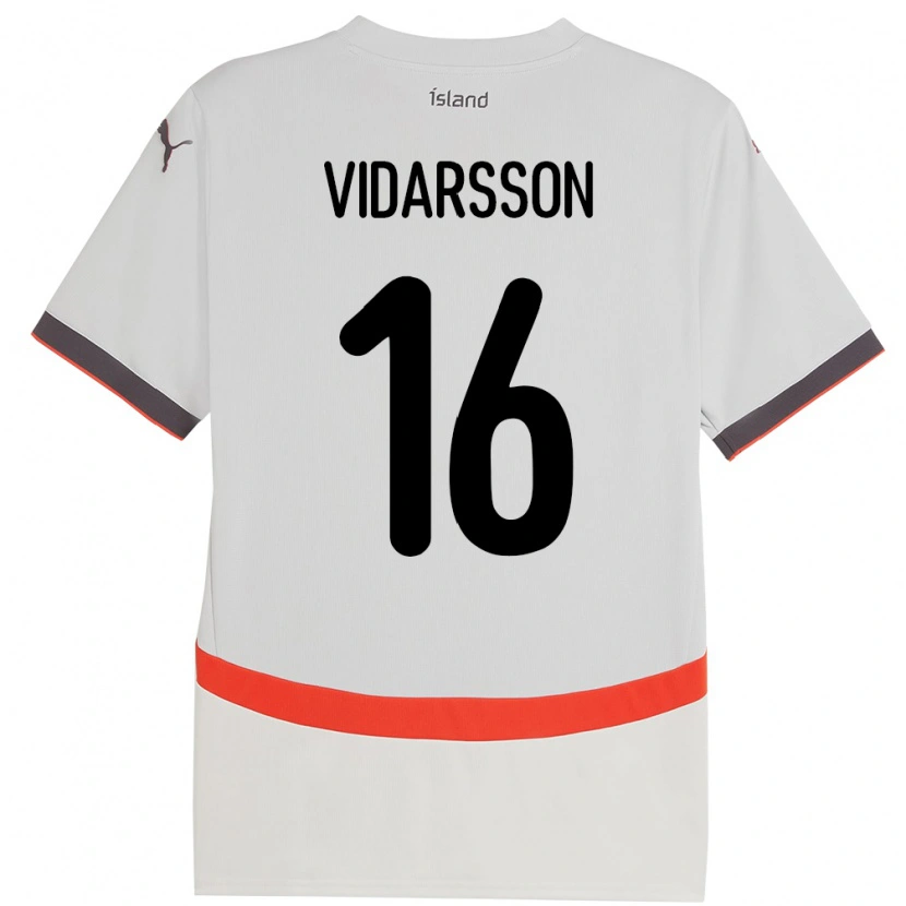 DanxenメンズアイスランドViktor Vidarsson#16ホワイトアウェイシャツ24-26ジャージーユニフォーム