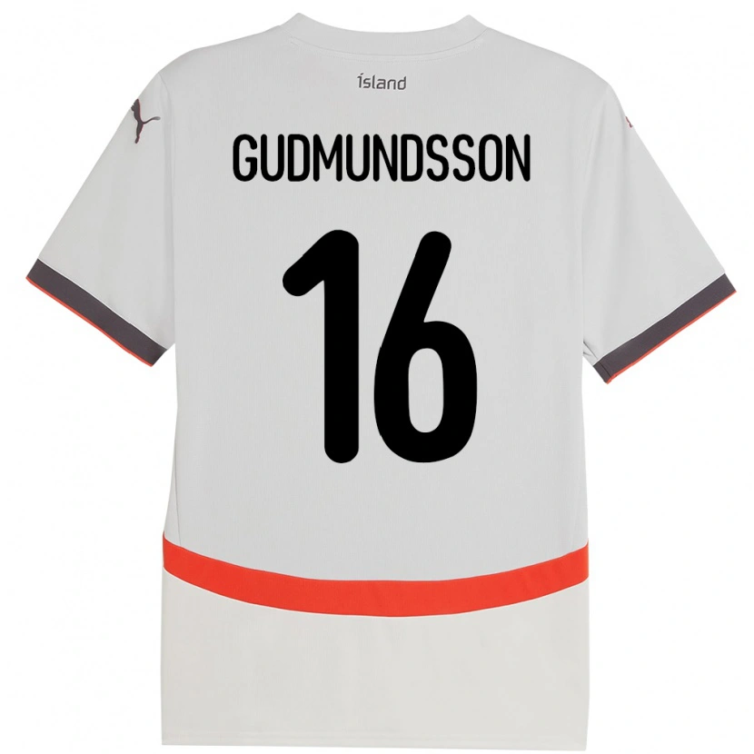 DanxenメンズアイスランドJón Breki Gudmundsson#16ホワイトアウェイシャツ24-26ジャージーユニフォーム