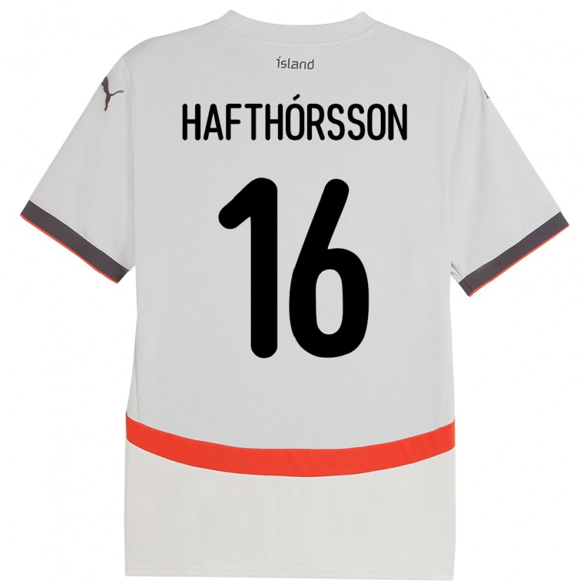 DanxenメンズアイスランドGestur Alexander Hafthórsson#16ホワイトアウェイシャツ24-26ジャージーユニフォーム